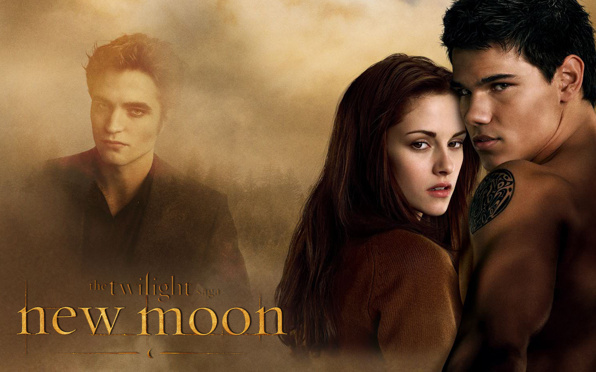 Edward Bella And Jacob Wallpaper Twilight Series