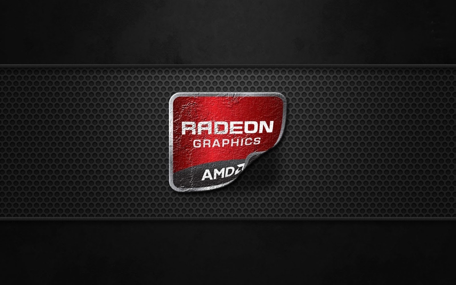 Zwarte Amd Radeon Wallpaper Met Rood Logo HD Achtergrond