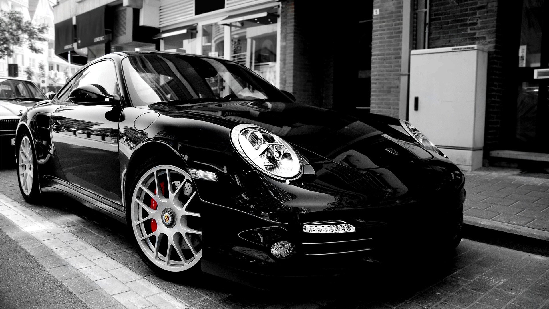 Black Porsche Turbo Wallpaper HD