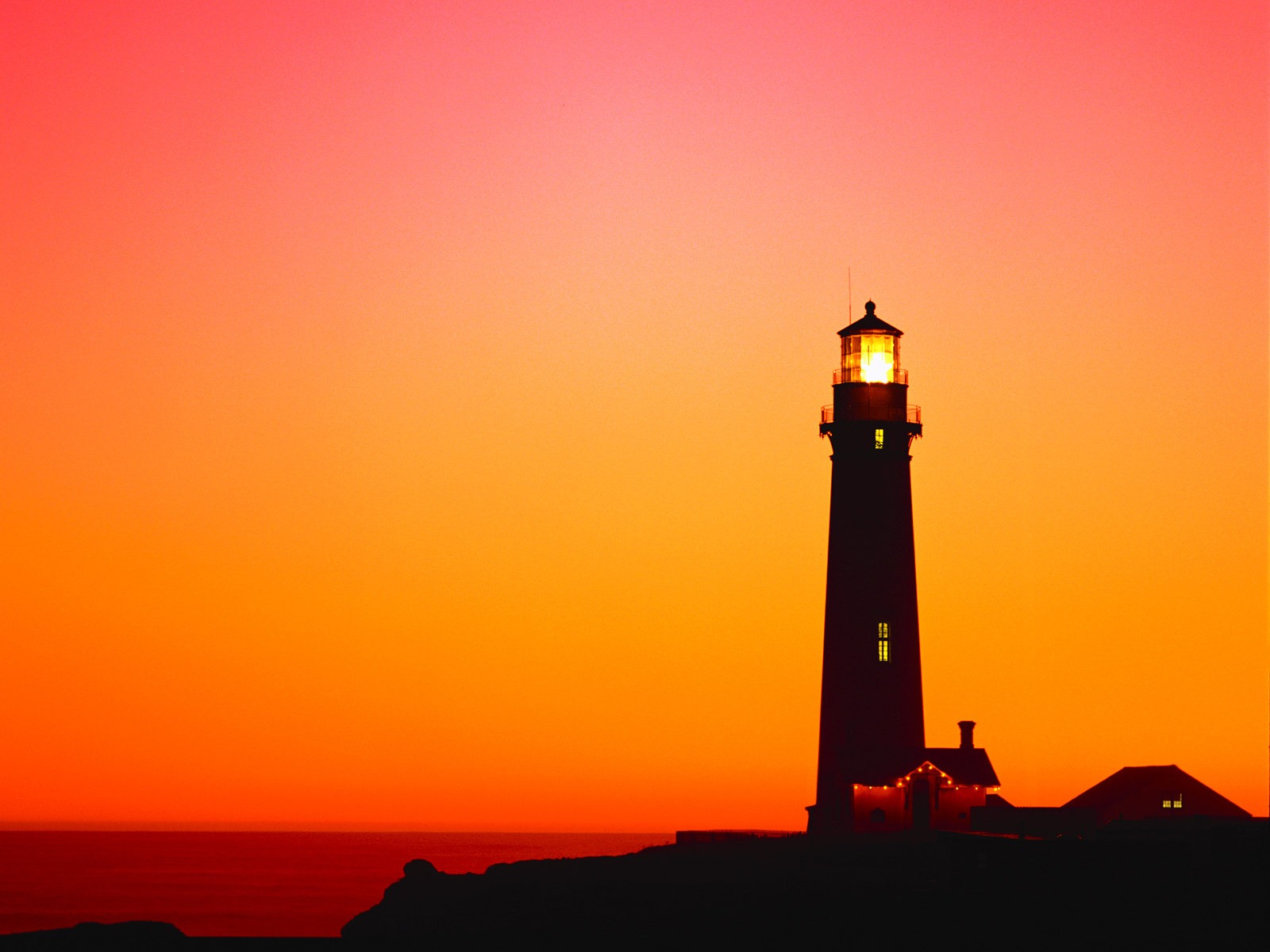 Lighthouse Sunset Wallpaper HD Background Desktop