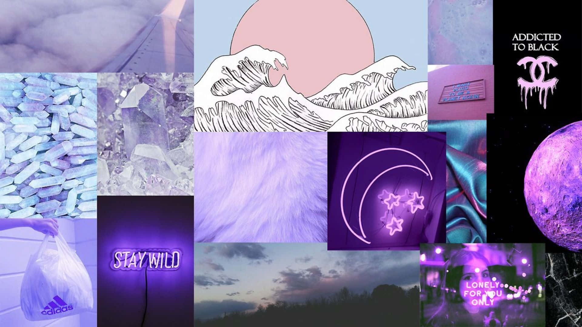 Purple Aesthetic Collage Wallpaper