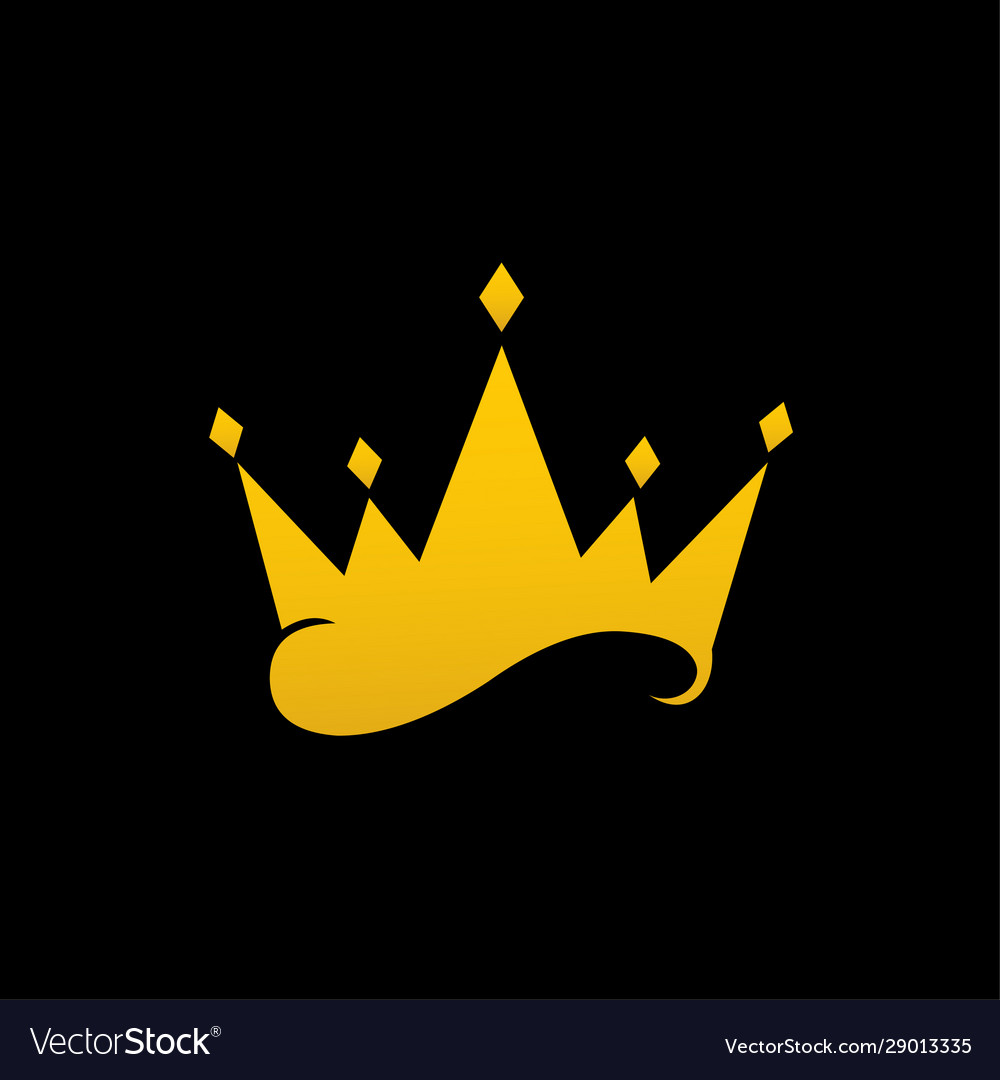 Crown Isolated On Black Background Royalty Vector Image