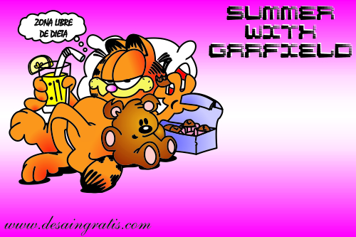 Desaingratis Archive Summer With Garfield Vector Animasi
