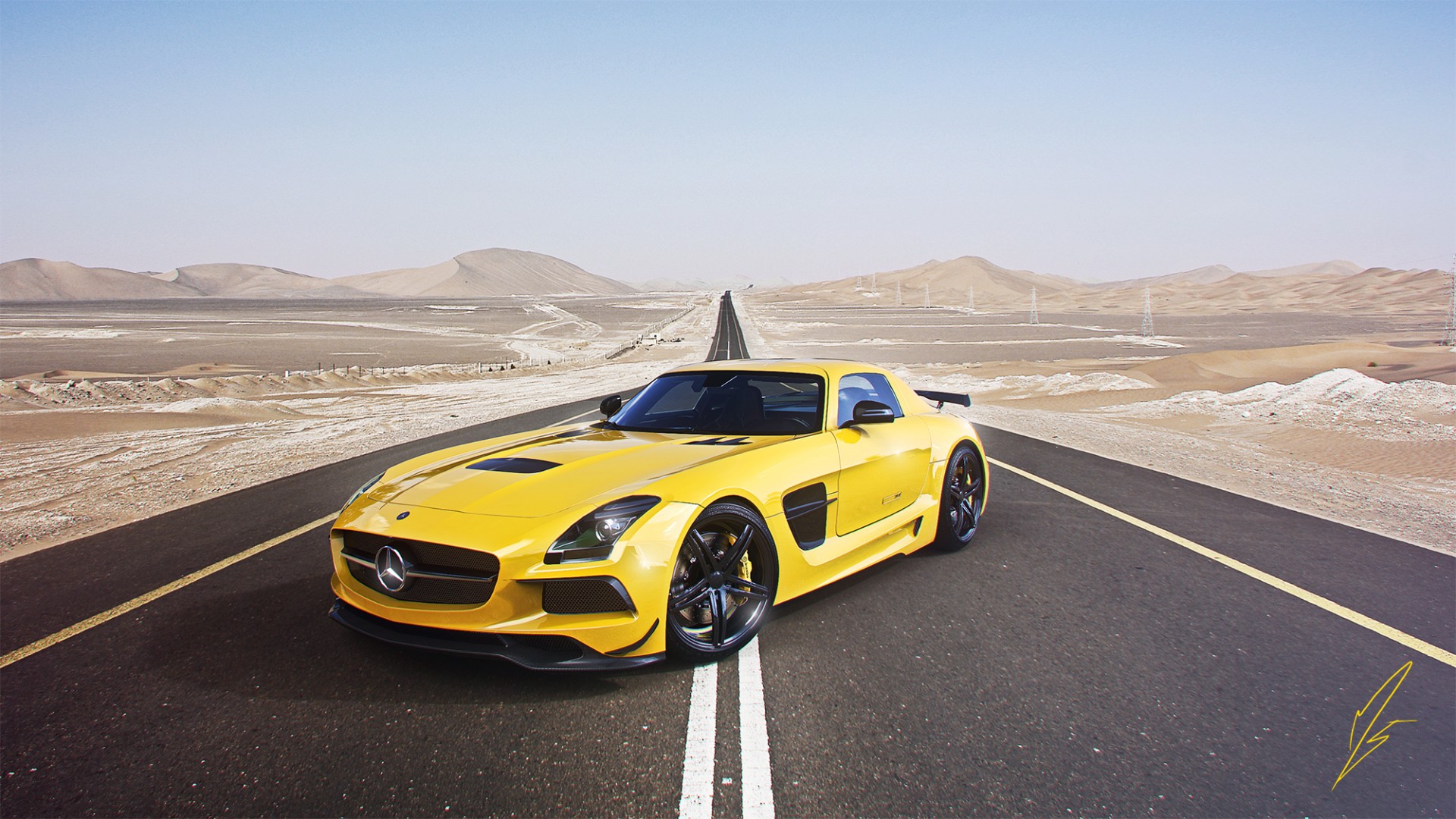 Stunning Yellow Mercedes Wallpaper