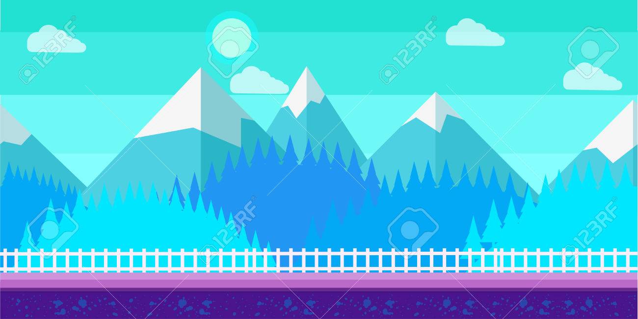 Seamless Game Background Flat Style 2d Application Royalty