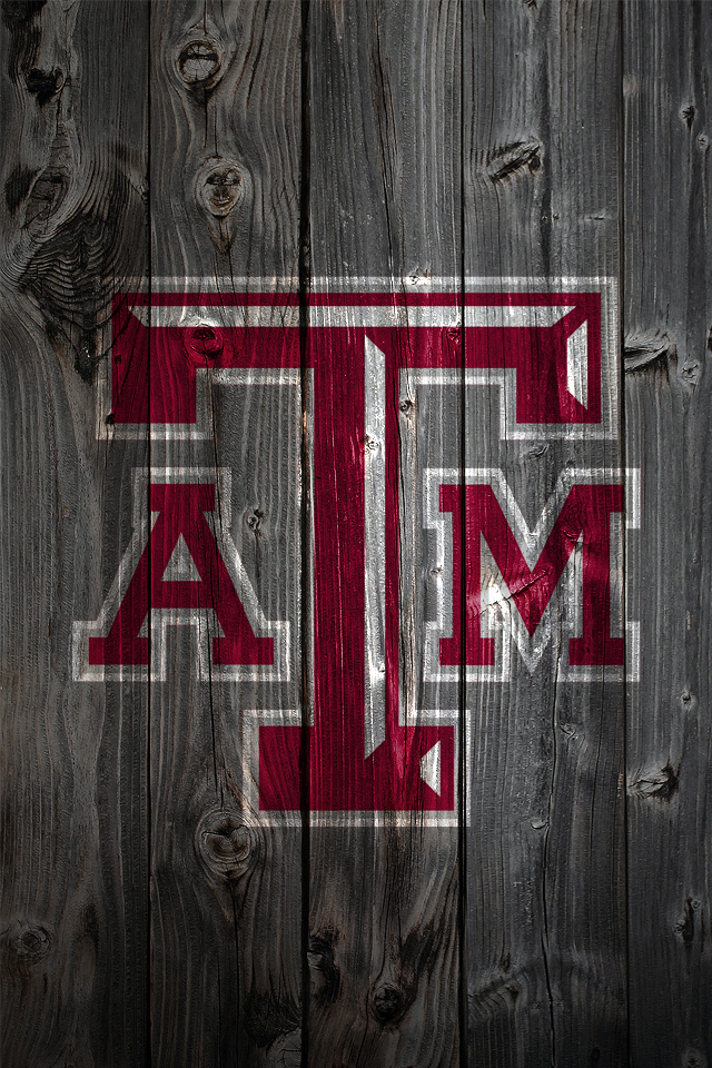 Texas AM Aggies Logo on Wood Background   iPhone 4 wallpaper