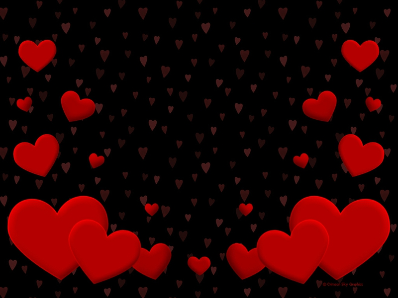 Hearts Black An Red Abstract Other HD Desktop Wallpaper