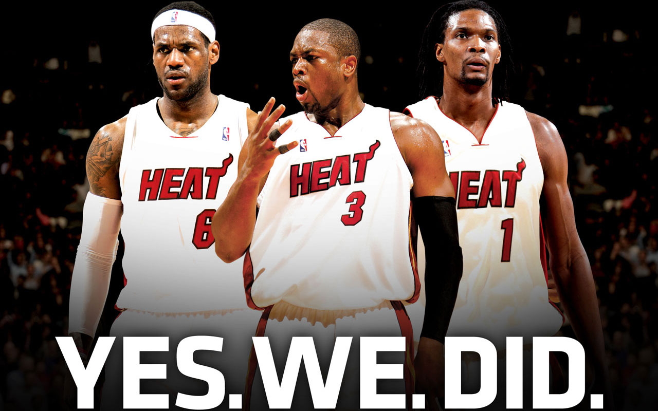NBA Wallpapers Miami Heat   Lebron James Dwyane Wade Chris Bosh 1280x800