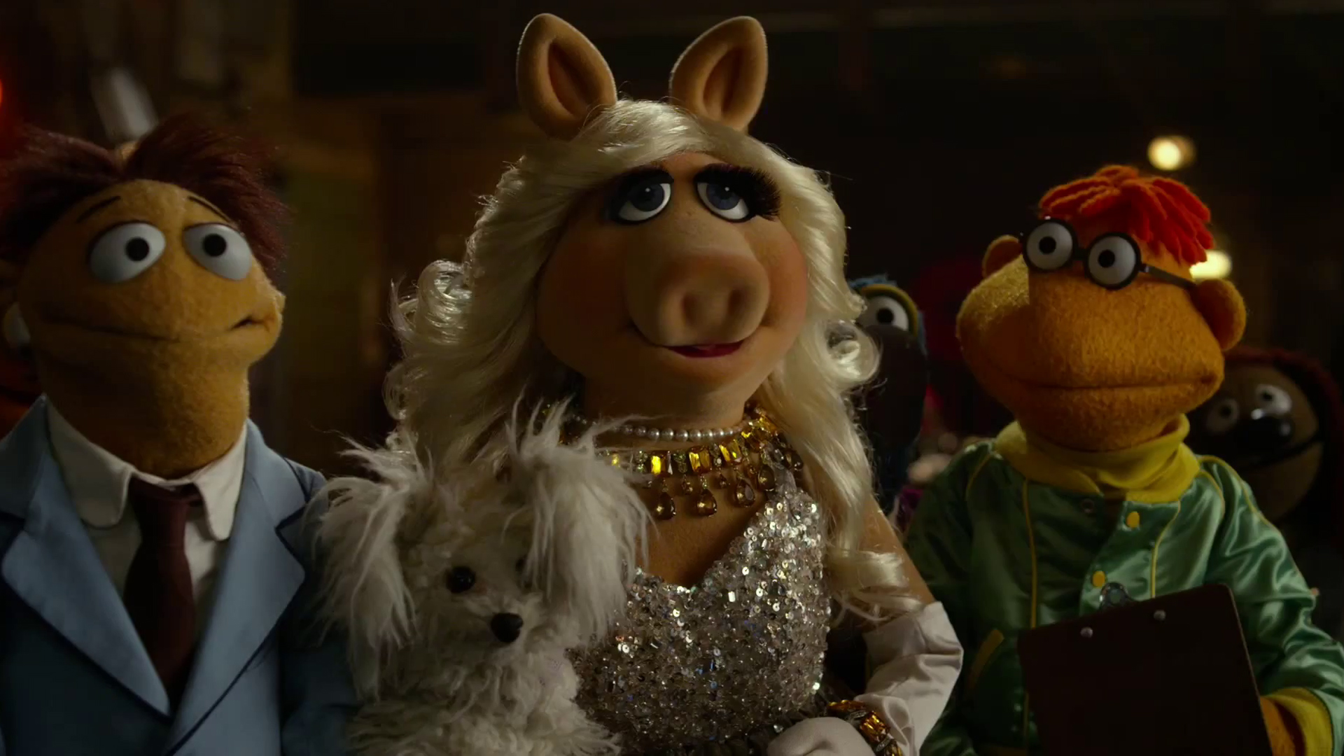 Walter Miss Piggy Muppets Most Wanted Movie