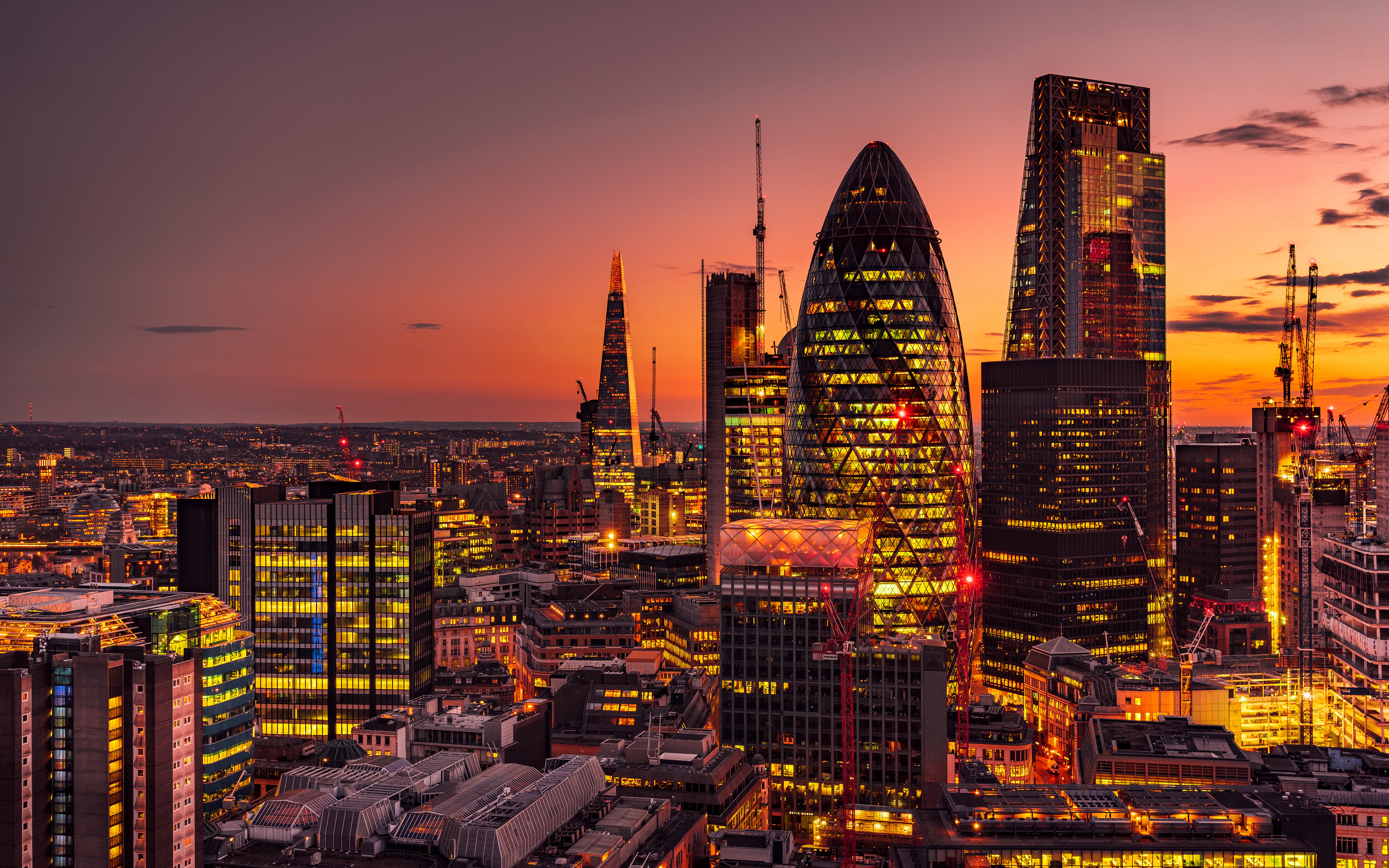 Image London England St Mary Axe Evening Cities