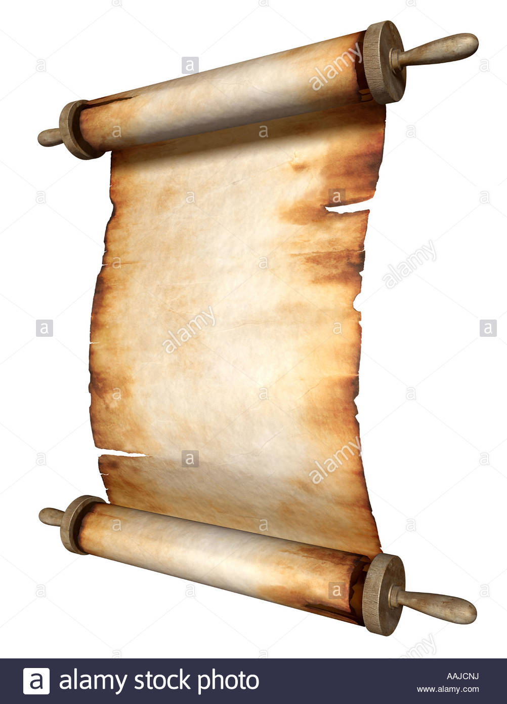 Vintage Roll Of Parchment Paper Background Stock Photo