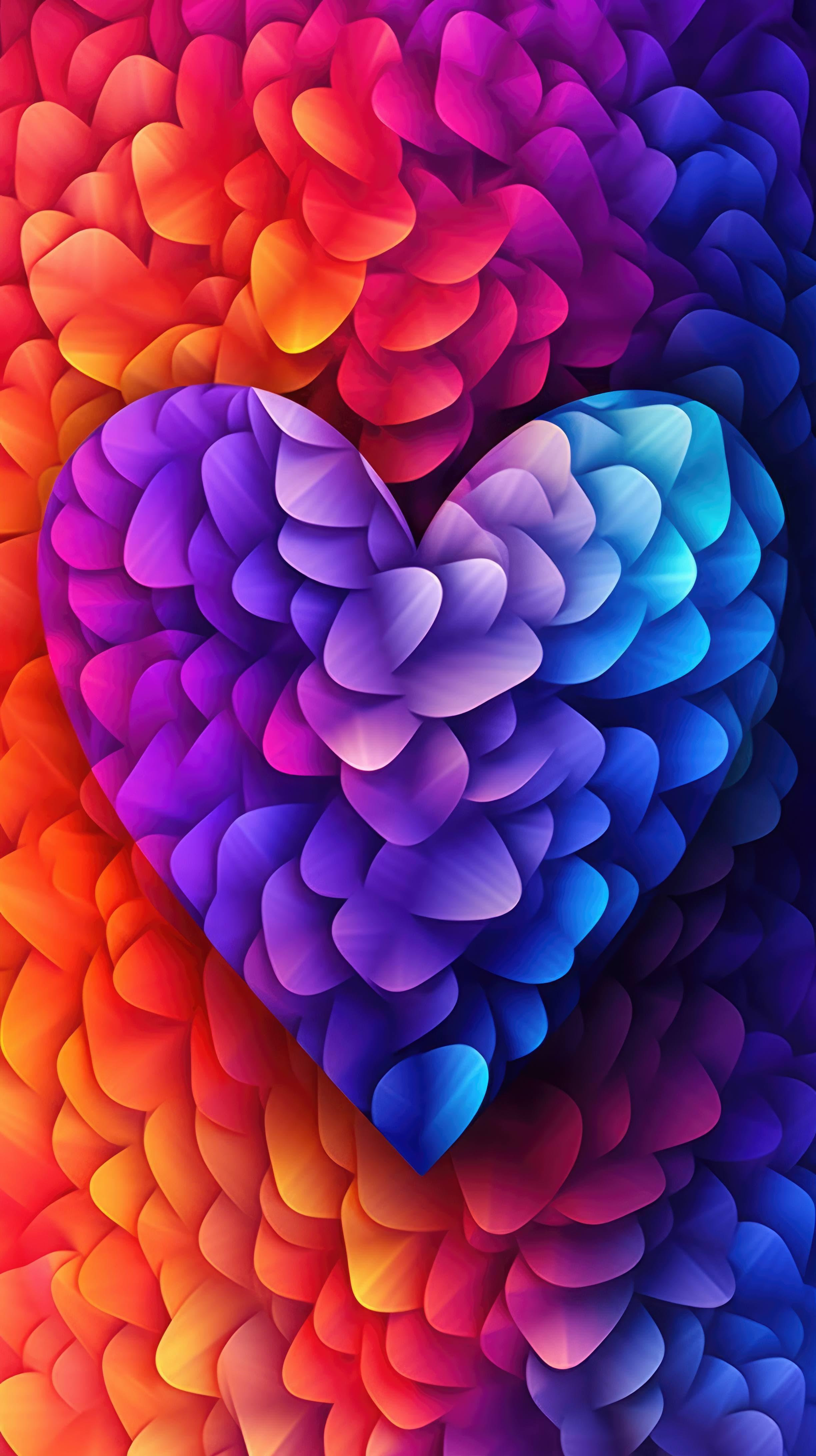 A 4k Ultra HD Mobile Wallpaper With An Abstract Heart Shaped
