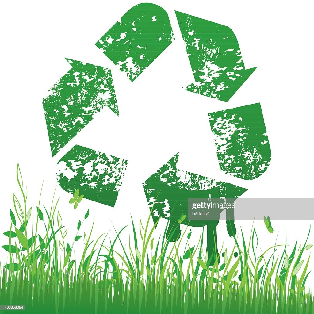 Recycling Sign On Grass Background Stock Illustration Getty Image