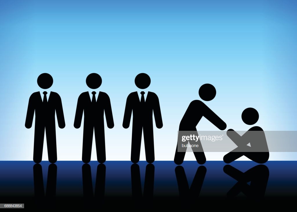 Businessmen Helping Hand On Blue Vector Background High Res