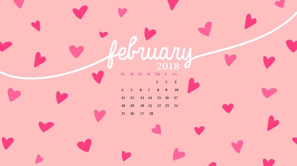 February Cute HD Calendar Maxcalendars