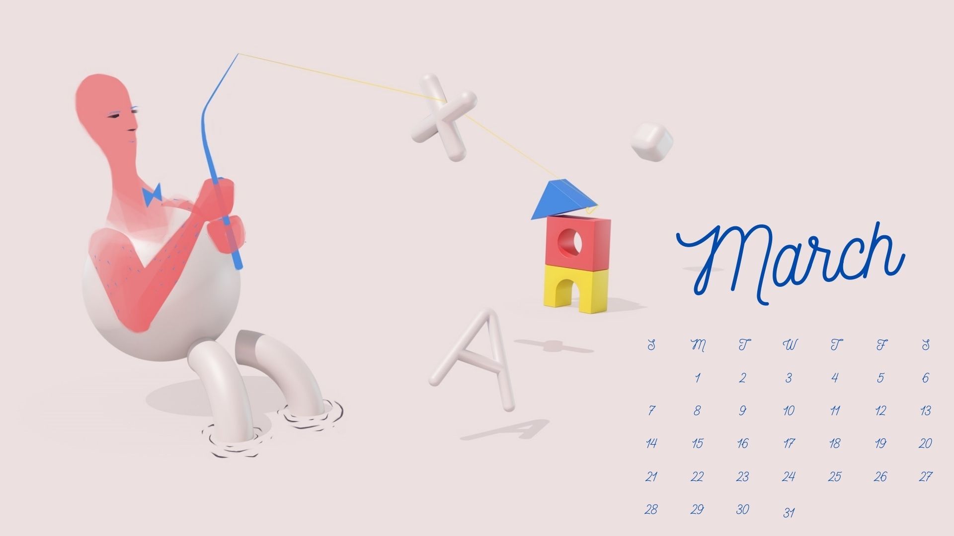 March Calendar HD Wallpaper With Beautiful Font And Cute