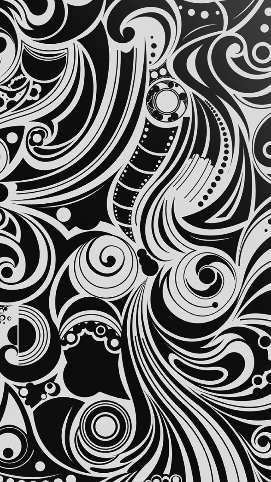 Android Wallpaper Black And White Spiral Pattern