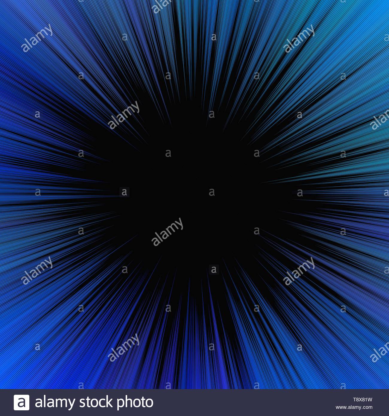 Blue Psychedelic Abstract Starburst Background Vector Explosive