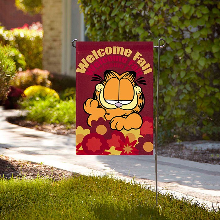 Fall Garfield Wele Garden Flag