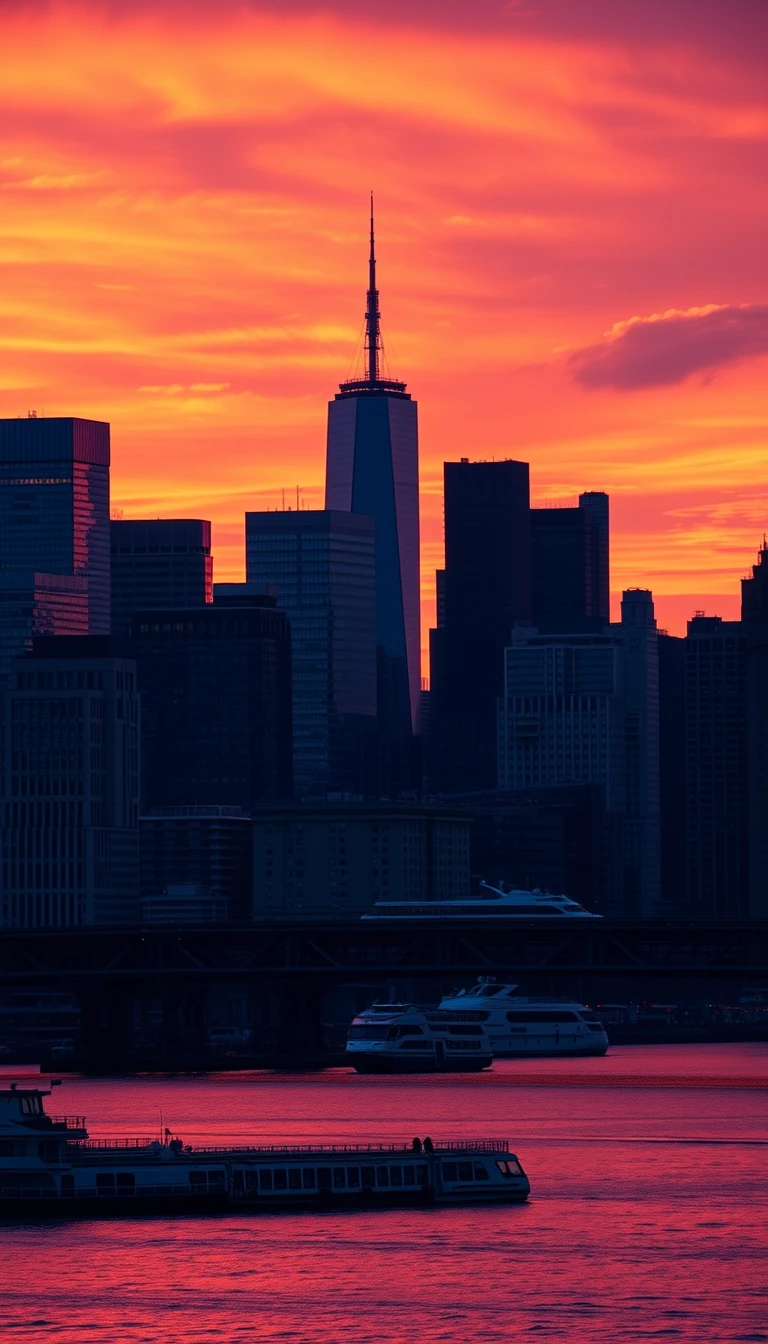 New York 4k Sunset Wallpaper
