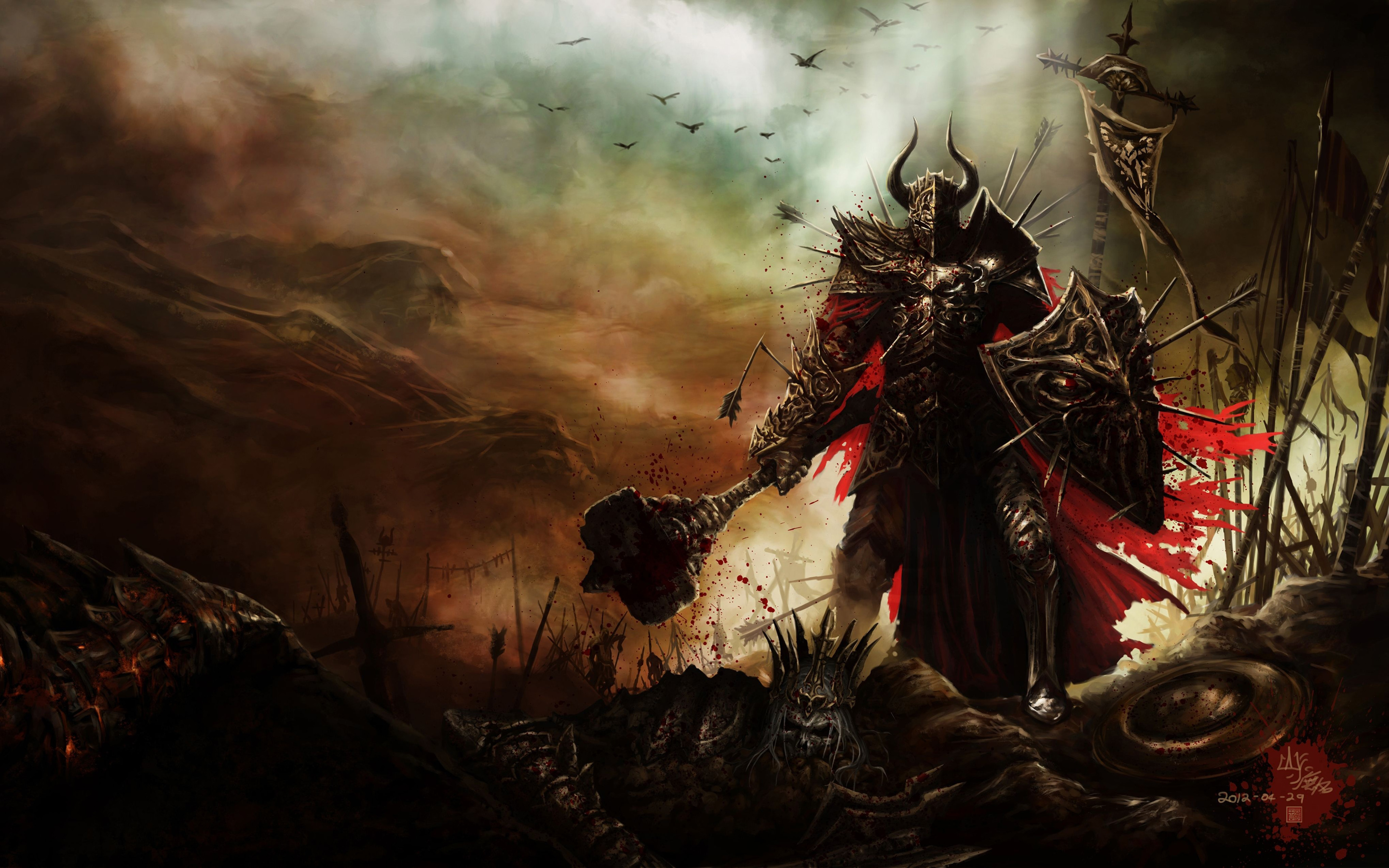 Diablo Iii Warrior Artwork HD Wallpaper
