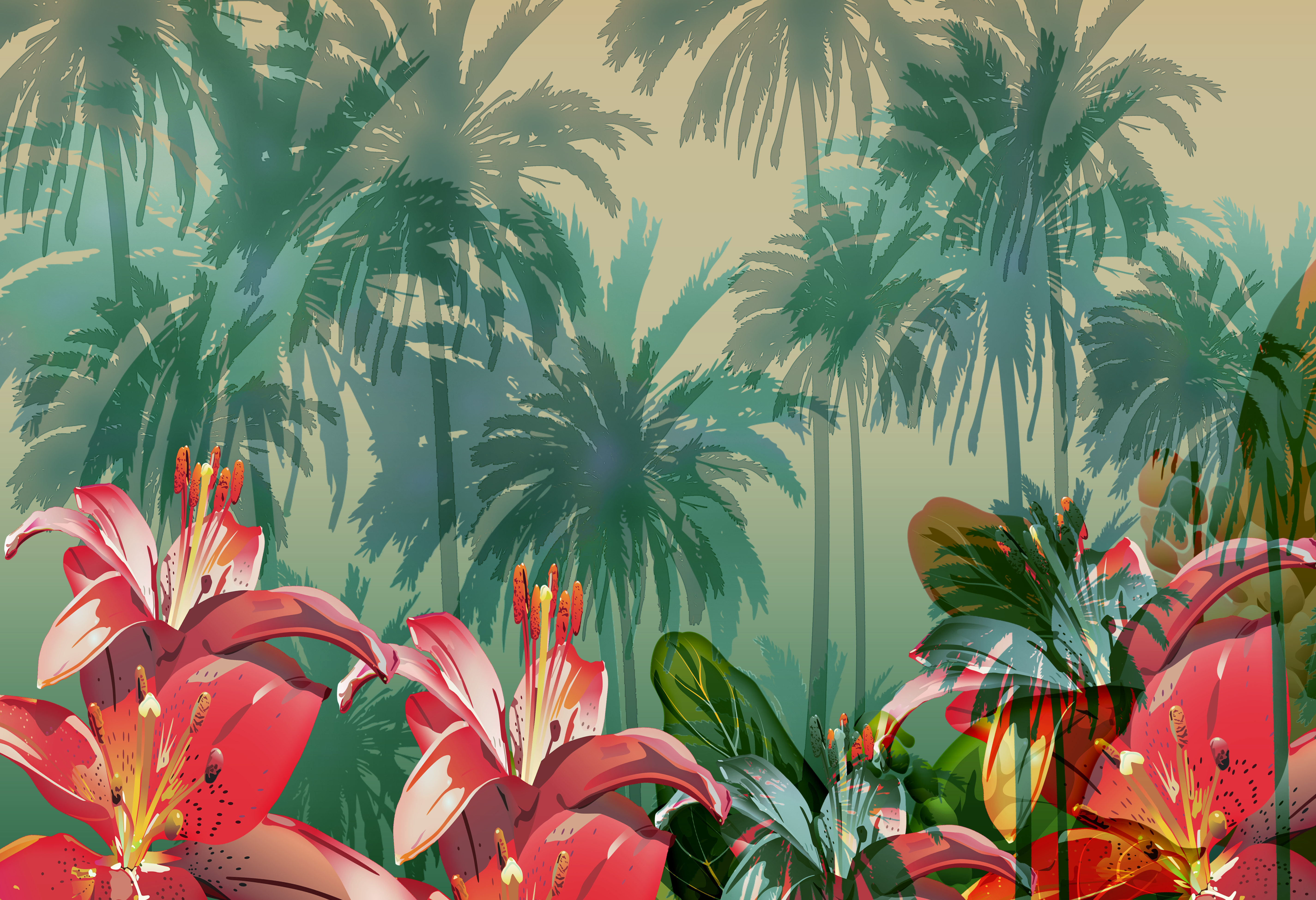 Vintage Tropical Pattern Lilly