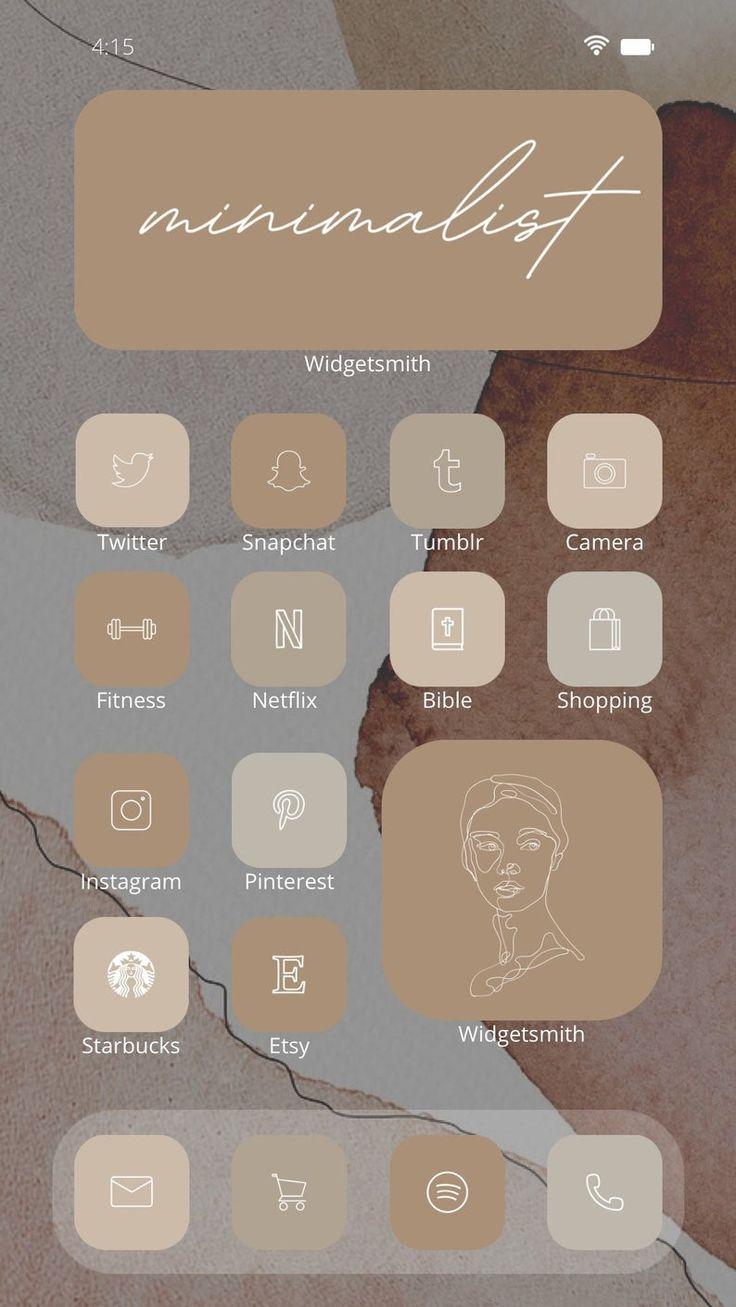 IOS 14 Beige Aesthetic 1200 App Icons Pack Etsy Wallpaper app