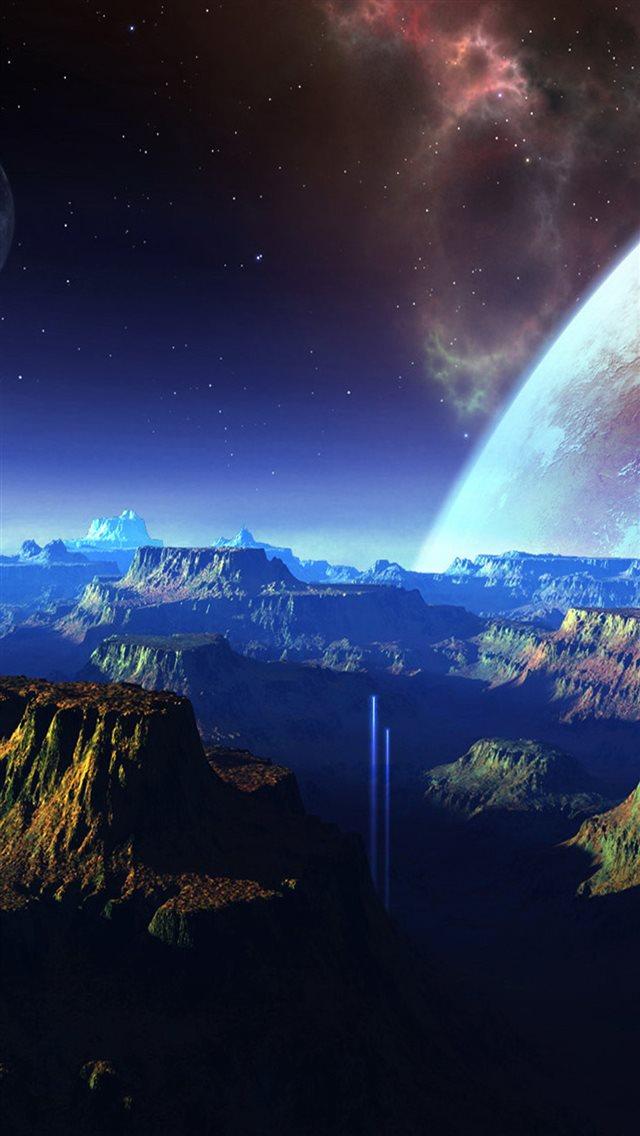 Nature Outer Space Mountains Skyscape iPhone Wallpaper