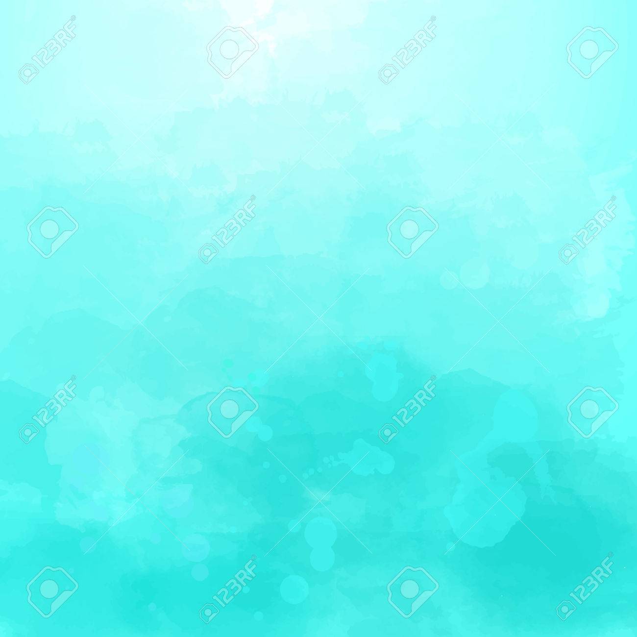 Abstract Sky Blue Background With Watercolor Splashes And Swashes