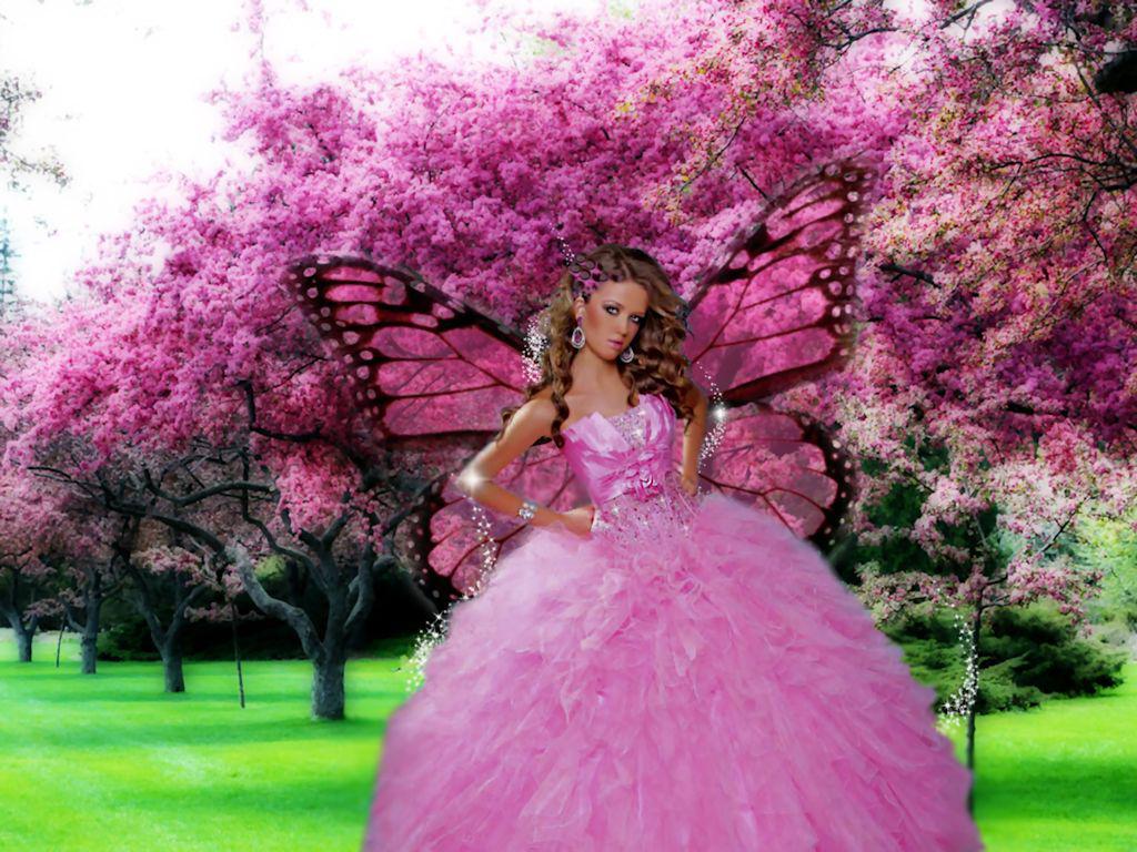 Spring Pink Parfait Fairy Fantasy Wallpaper HD