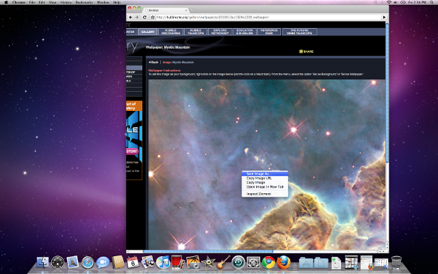 In Order To Set A Hubble Image As Your Wallpaper Using Chrome You