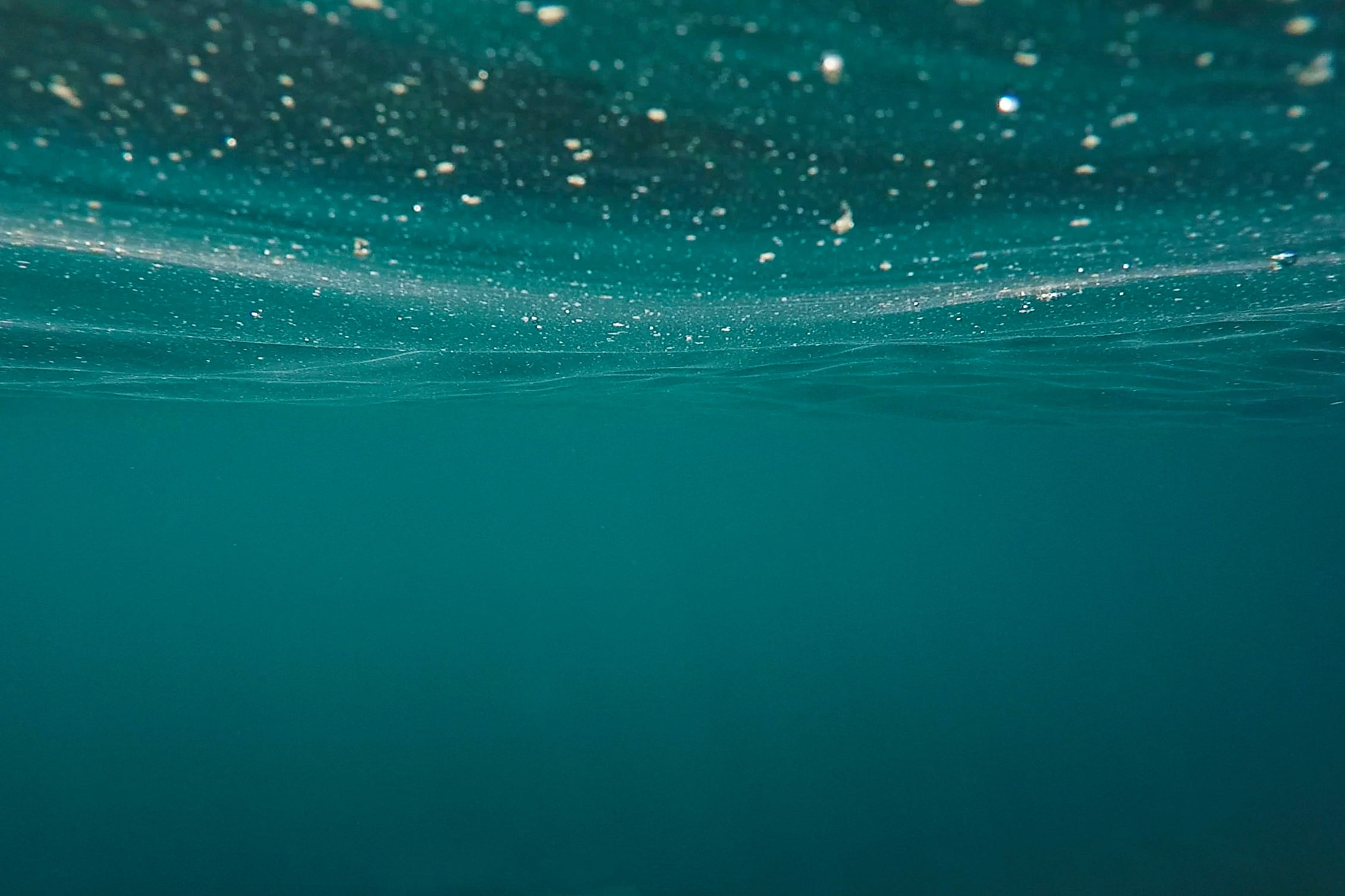Teal Underwater Photograph HD Wallpaper
