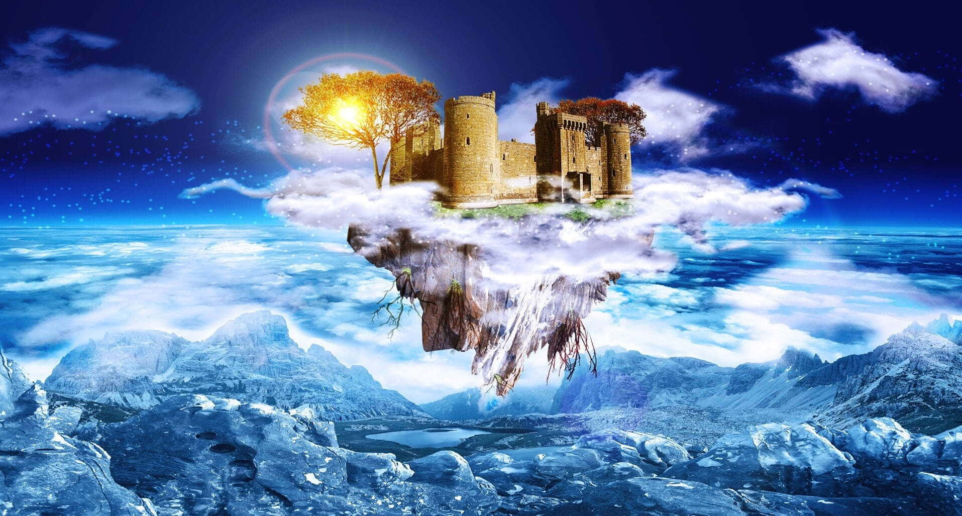 A Breathtaking Of The Beautiful Floating Island Wallpaper