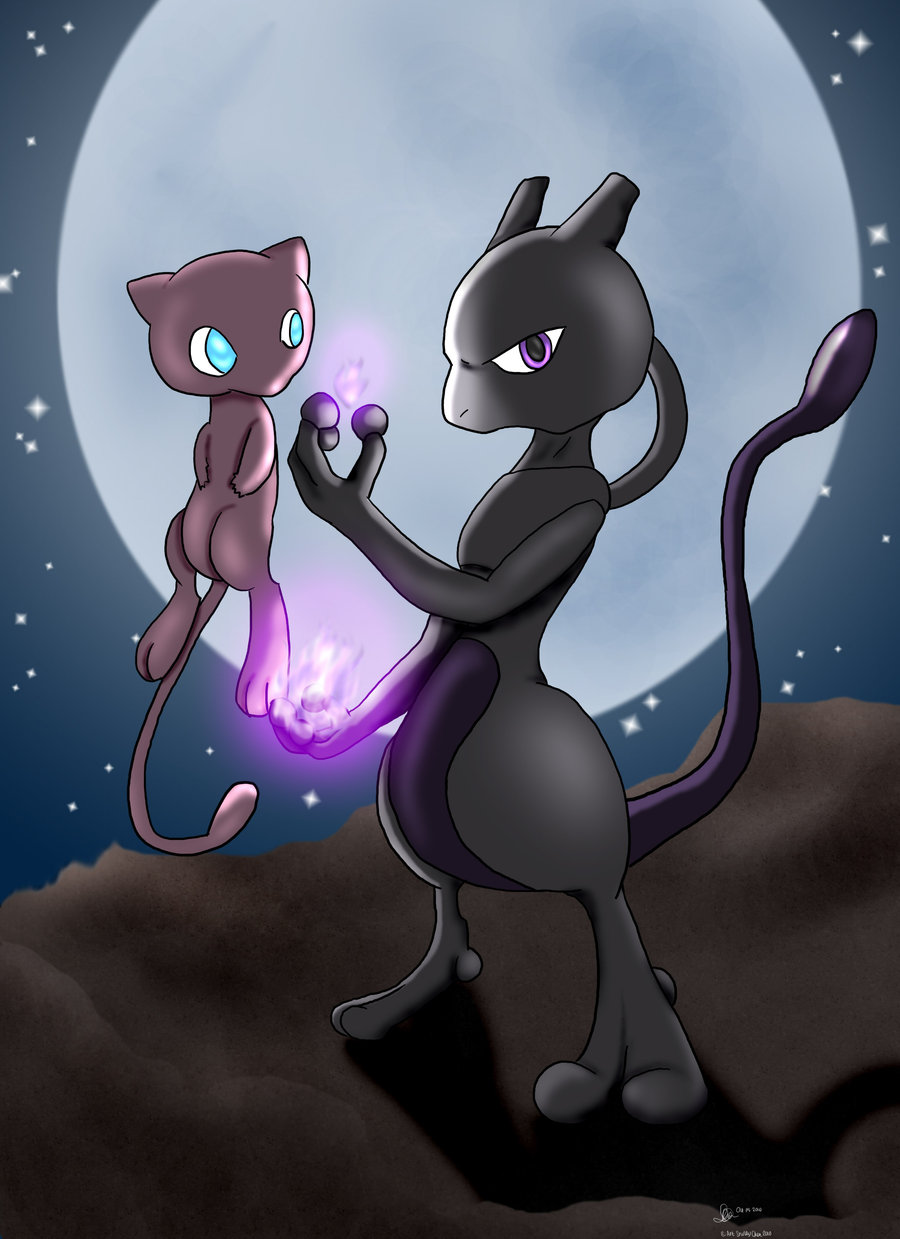 Pokemon Wallpaper Mewtwo And Mew You Fear The Legendary