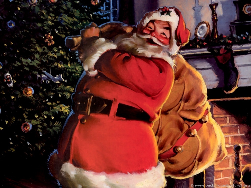Christmas Wallpaper Santa Claus Belletrist
