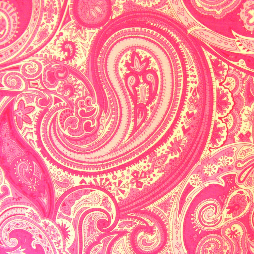 Hot Pink Paisley Fabric By Tinkersbuttonshop On