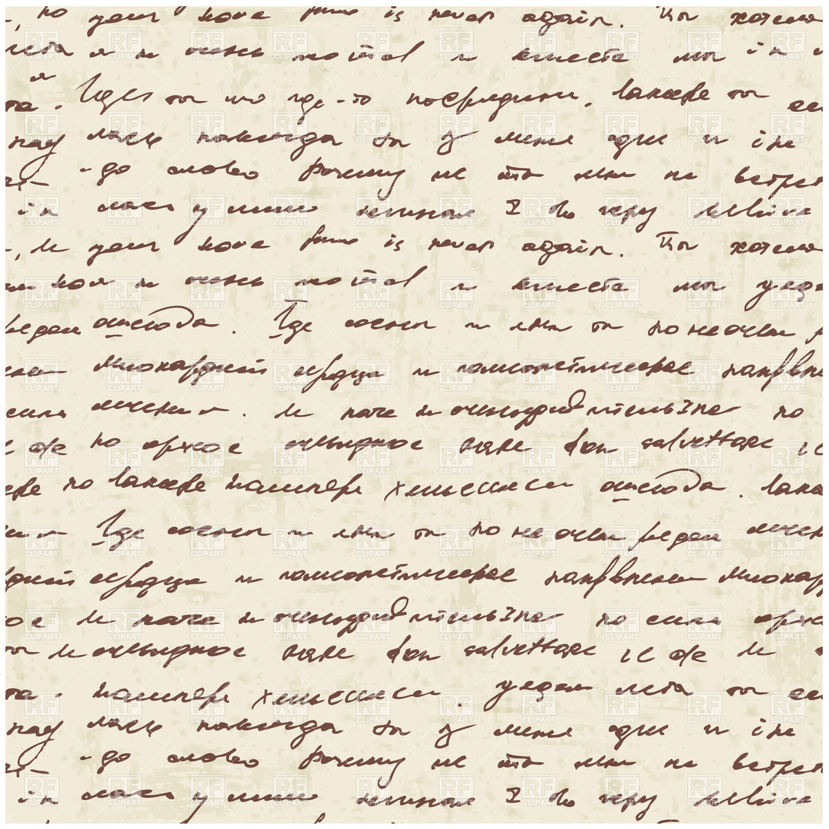 Seamless Vintage Script Pattern Grunge Background With Handwritten