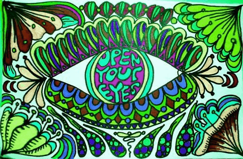Eyes Eyeball All Seeing Eye Hippie Art Gif