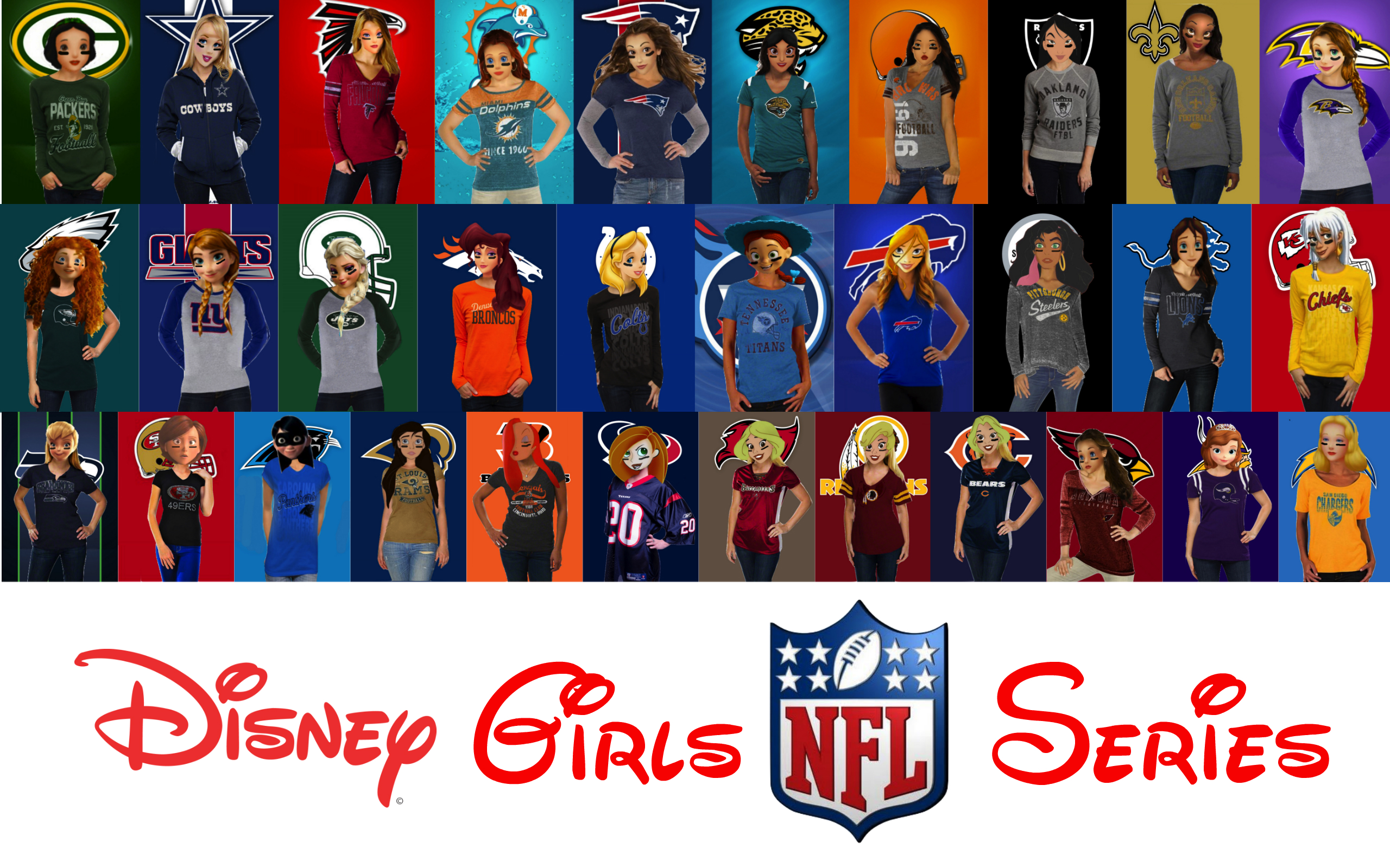 All Nfl Teams Wallpaper Disney girls nfl series poster