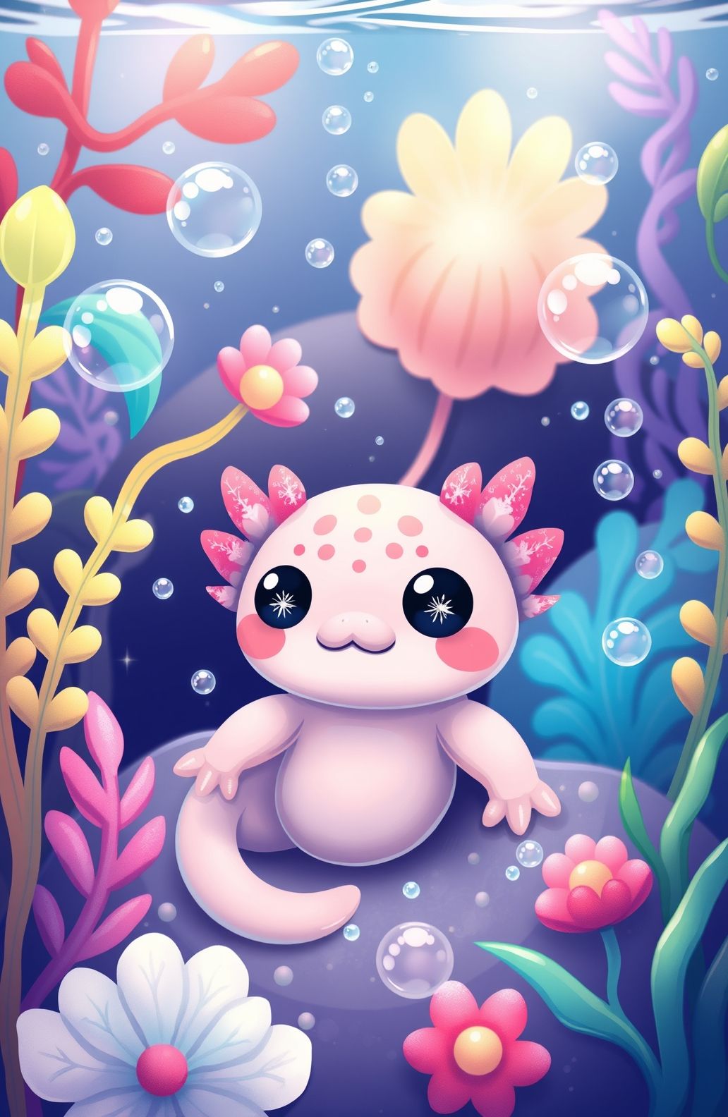 Kawaii Axolotl Wallpaper