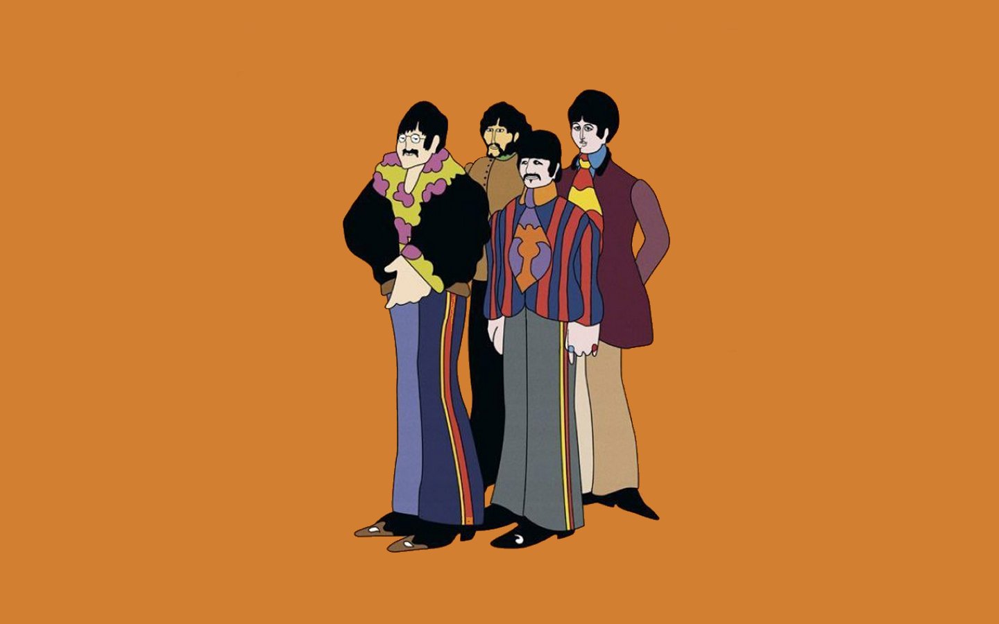 The Beatles Cartoon Desktop Wallpaper Background