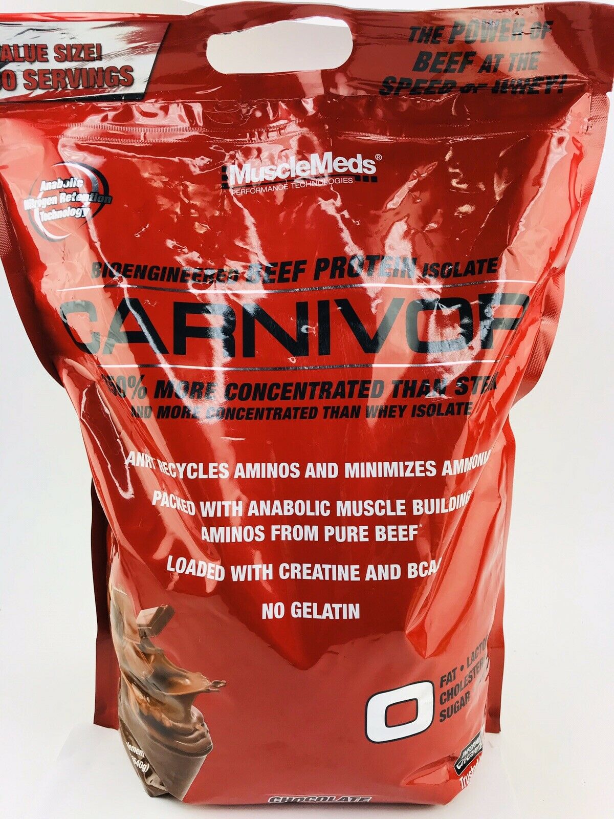 Musclemeds Carnivor Beef Protein Isolate Powder Chocolate 8lbs No