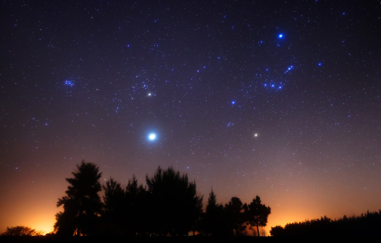 Wallpaper Jupiter Argentina Orion The Pleiades Southern