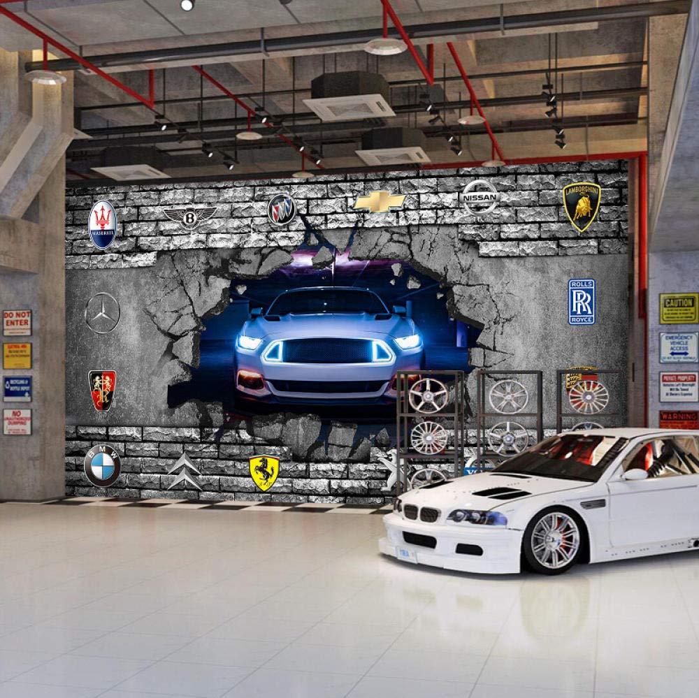 Mural 3D Wallpaper Mural Car Broken Wall Theme Wallpaper 3D Stereo