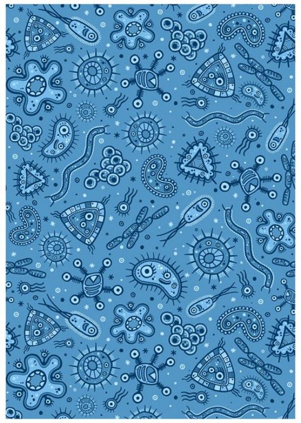 Blue Microbes Cute Science Skepticool Chayground