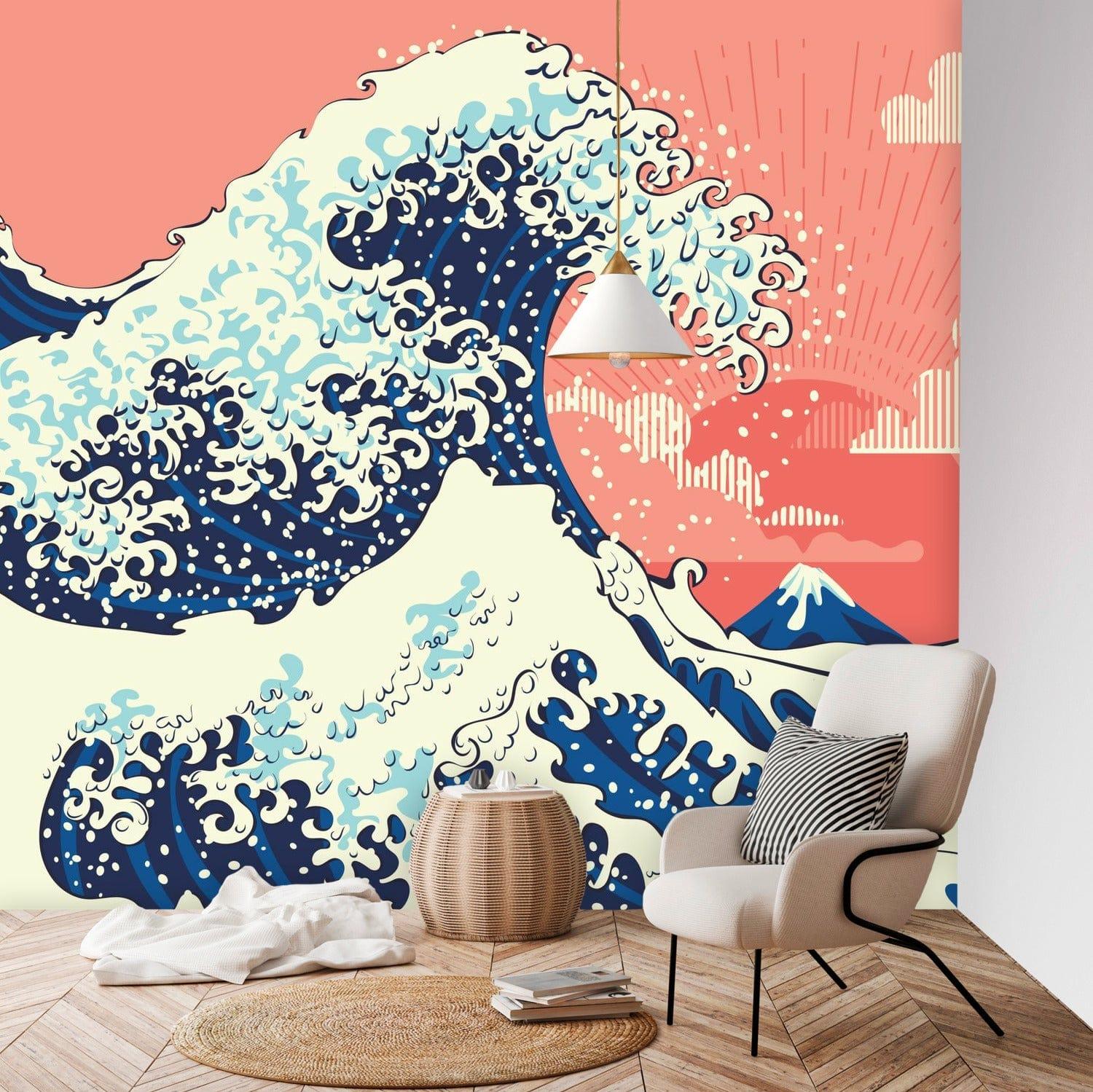 Great Wave Off Kanagawa Japanese Ukiyo E Art Wall Mural Retromaggie