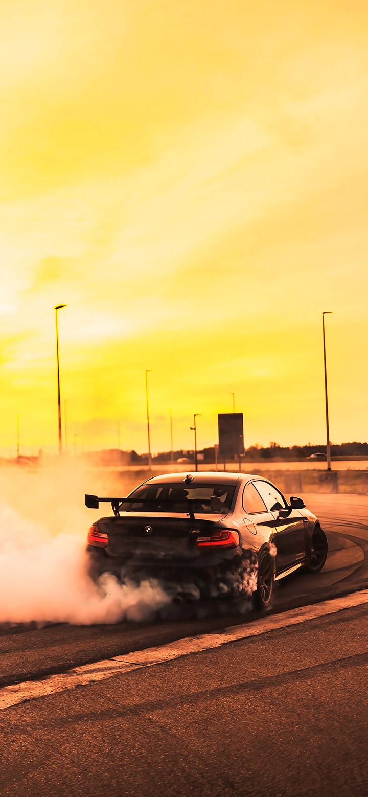 Cool Bmw Drifting On The Road 4k Phone Wallpaper
