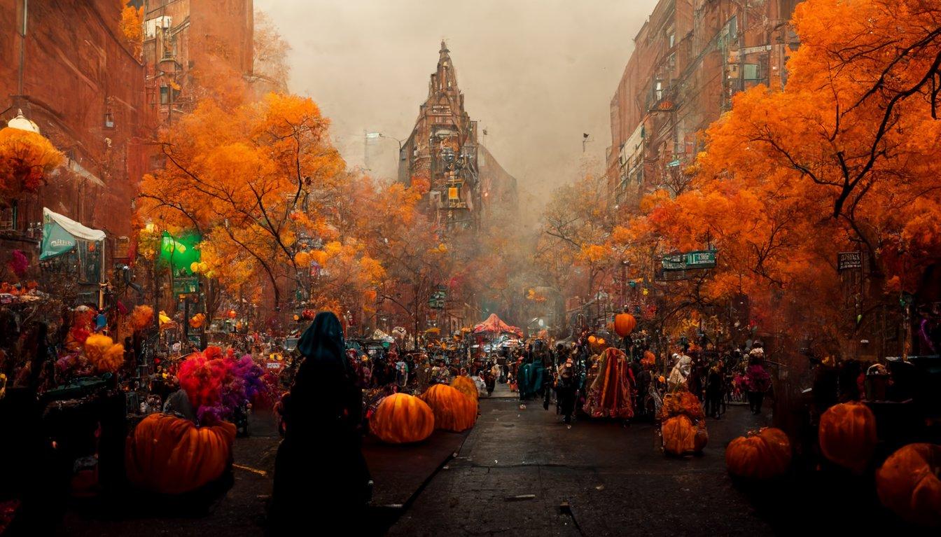 Prompthunt Halloween Festival In 6th Avenue King Street New York