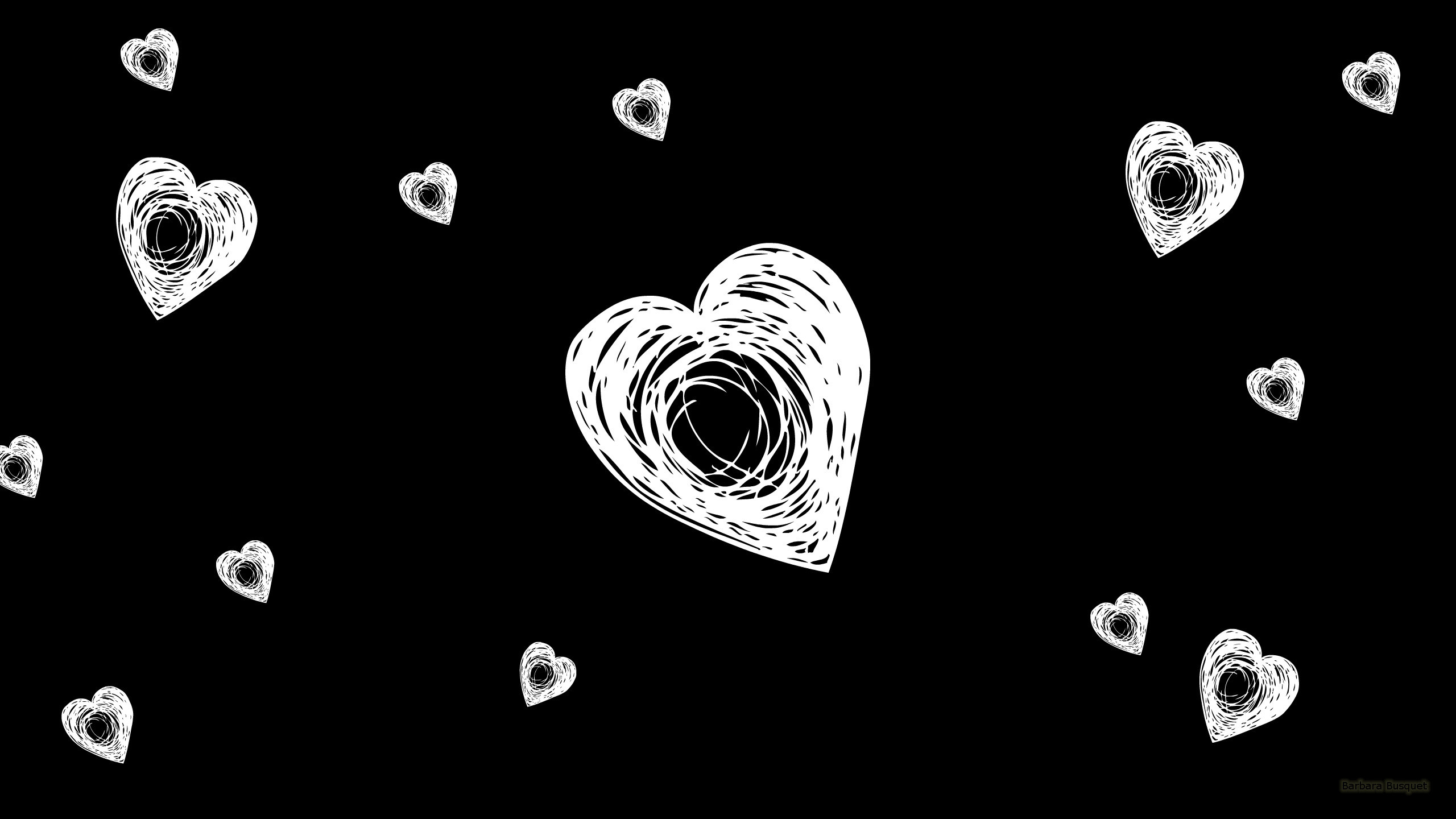 Black And White Heart Wallpaper