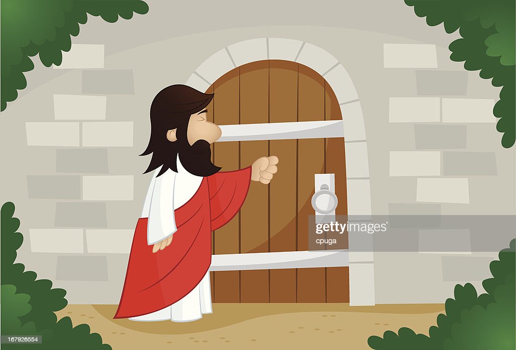 Jesus Knocking On Door High Res Vector Graphic   Getty Images